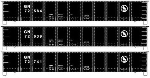 Accurail 37404 HO Scale Great Northern 41' 6" USRA Steel Gondola Kit (Set of 3)
