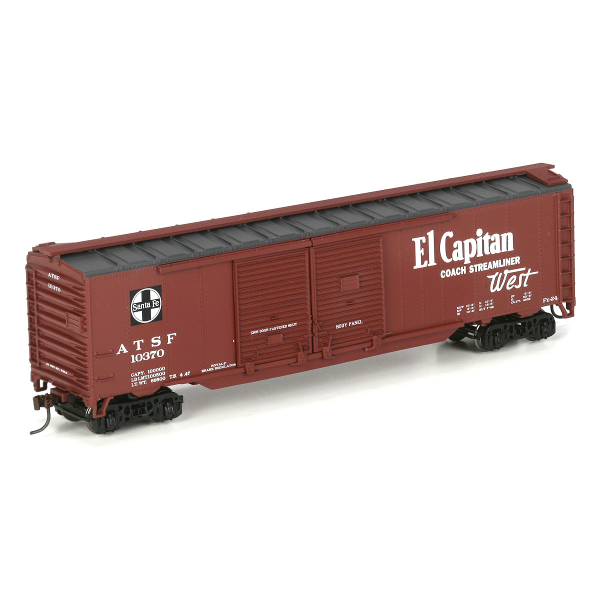 Athearn 98098 HO Scale Atchison Topeka Santa Fe 50' Double Door Box Car #10370