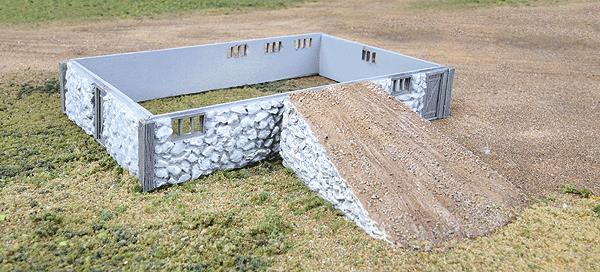 Walthers 933-3331 HO Scale Fieldstone Barn Base and Ramp Model Building Kit