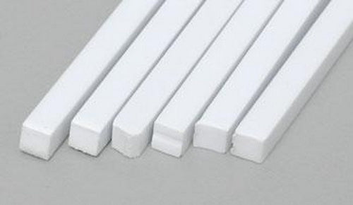 Evergreen Scale Models 186 .125" x .125" x 14" Polystyrene Strips (Pack of 6)