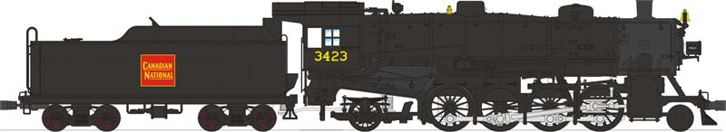 Broadway Limited 2166 HO Canadian National Light 2-8-2 Mikado Paragon2 #3725