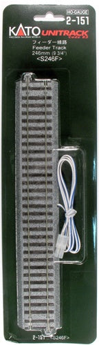 Kato 2-151 HO Gauge Code 83 9-3/4" Straight Feeder Track With Wire