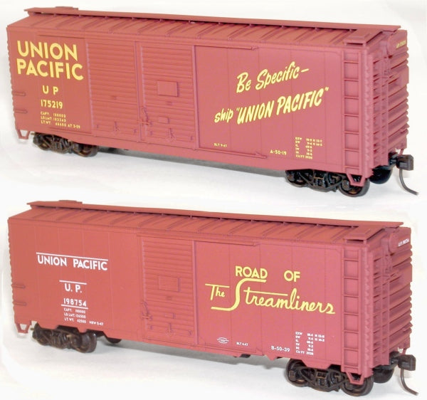 Accurail 1201 HO Union Pacific 40' AAR Steel Boxcar #175219 & 198754 (Set of 2)