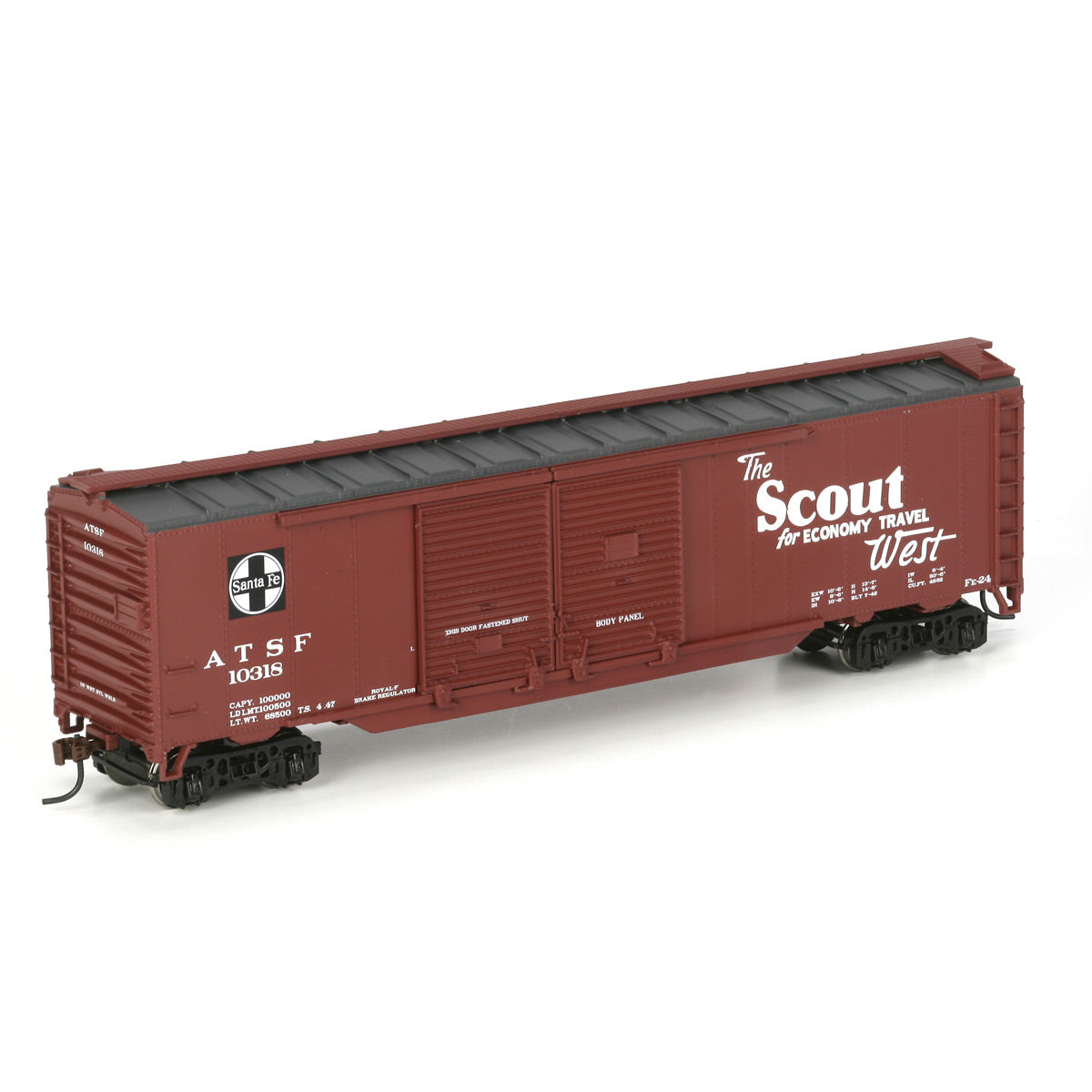 Athearn 98101 HO Scale Atchison Topeka Santa Fe 50' Double Door Box Car #10318