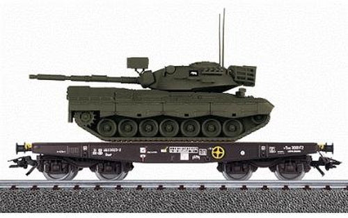 Marklin 48723 HO Scale Deutsche Bahn Flat Car w/ Leopard Tank LN/Box
