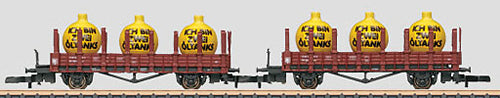 Marklin 82100 Z DB Era III Stake Car Set w/Oil Containers (Set of 2)