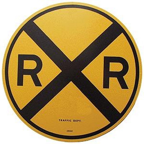 Microscale 10201 RxR 17-1/2" Round Aluminum Die-Cut Crossing Sign
