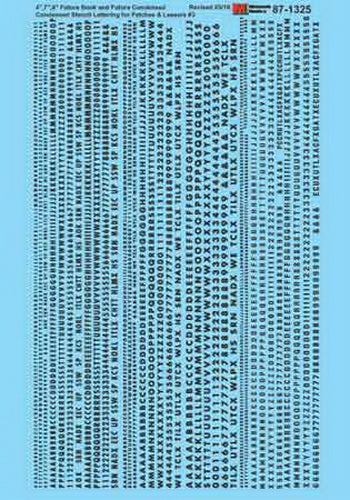 Microscale 87-1325 HO Futura Book & Condensed Lettering Stencil Decal Sheet