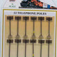 Model Power 1310 N Scale Telephone Poles (Pack of 12)