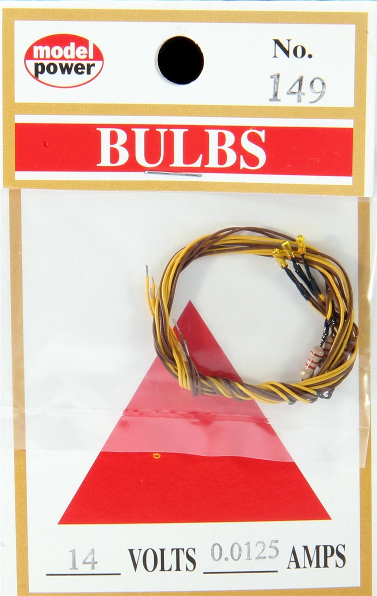 Model Power 149 14 Volt Transparent Amber GOS Light Bulbs (Pack of 3)