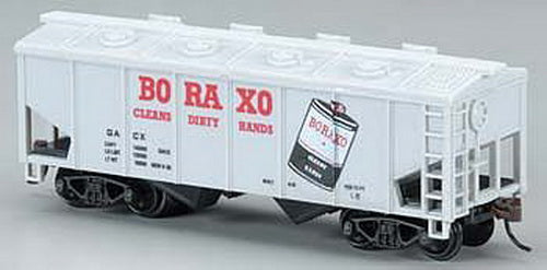 Model Power 98087 HO 36' 2-Bay Covered Hopper Boraxo W/Knuckle CouplerS
