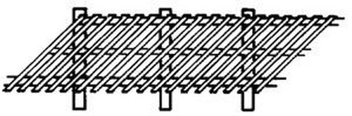 Plastruct 90456 HO 11/32" x 20" x 11/32" Diag. Picket Fence