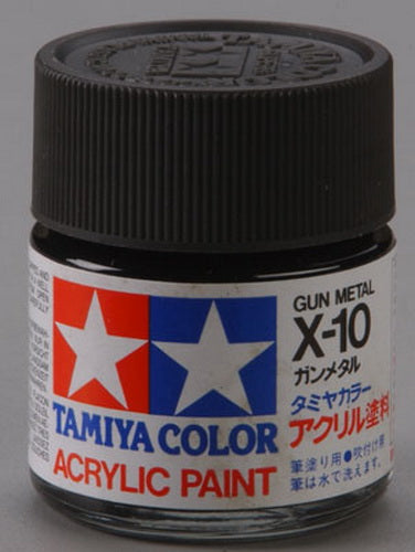 Tamiya 81010 X-10 Gun Metal Gloss Acrylic Paint - 23 ml. Bottle
