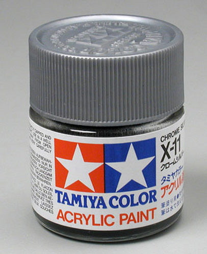 Tamiya 81011 X-11 Chrome Silver Gloss Acrylic Paint - 23 ml. Bottle