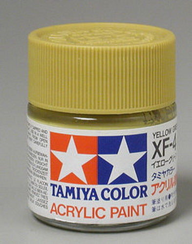 Tamiya 81304 XF-4 Yellow Green Flat Acrylic Paint - 23 ml. Bottle