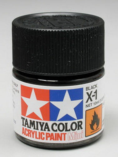 Tamiya 81501 Acrylic Mini X-1 Black - 10ml Bottle Paint