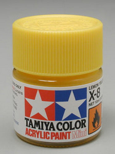 Tamiya 81508 Acrylic Mini X-8 Lemon Yellow 10 ml. Bottle