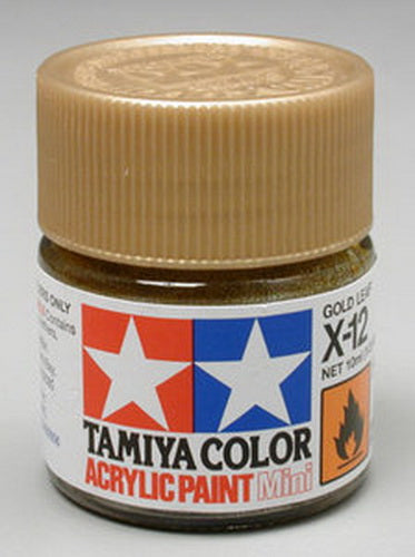 Tamiya 81512 Gold Leaf Mini Acrylic Gloss Finish - 10 ml Bottle