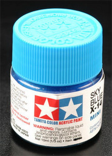 Tamiya 81514 X-14 Mini Sky Blue Acrylic Paint - 10 ml Bottle