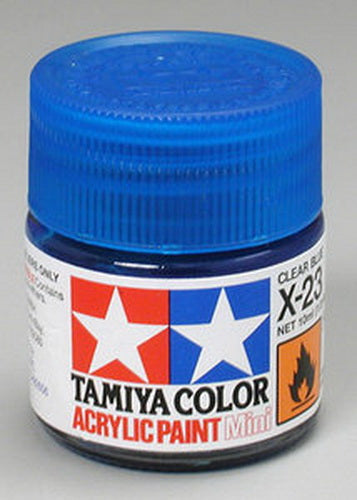 Tamiya 81523 X-23 Clear Blue Acrylic Mini Paint 10 ml Bottle