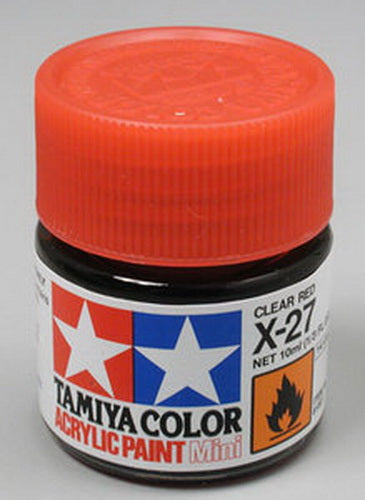 Tamiya 81527 X-27 Clear Red Acrylic Mini Paint 10 ml Bottle