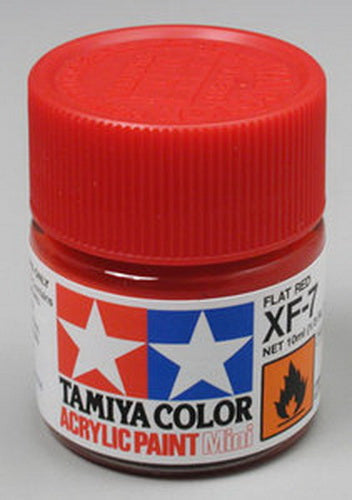 Tamiya 81707 XF-7 Flat Red Acrylic Mini Paint 10 ml Bottle