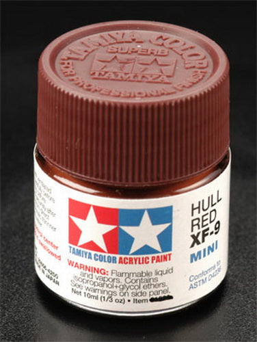 Tamiya 81709 XF-9 Hull Red Acrylic Mini Paint 10 ml. Bottle