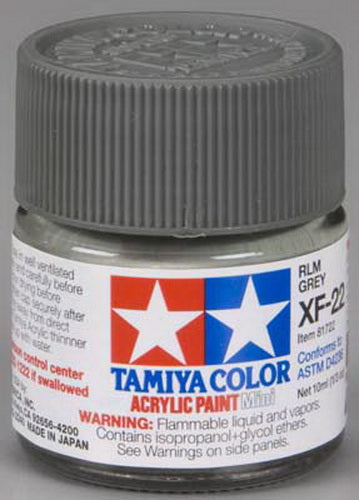 Tamiya 81722 XF-22 RLM Grey Acrylic Mini Paint 10 ml Bottle