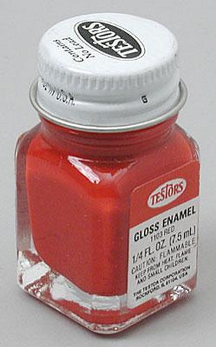 Testors 1103TT Red Gloss Enamel Paint 1/4 Oz. Bottle