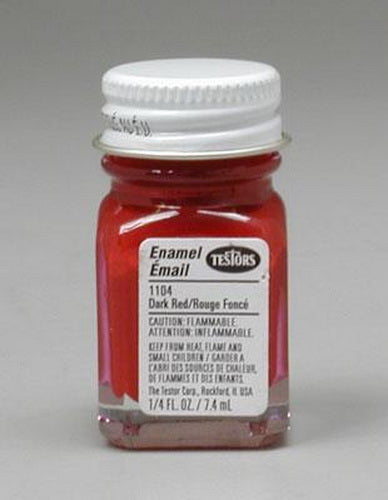 Testors 1104TT Dark Red Gloss Enamel Paint - 1/4 oz. Bottle