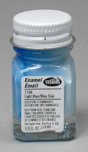 Testors 1108TT Gloss Light Blue Enamel Paint - 1/4 oz. Bottle