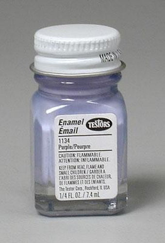 Testors 1134TT Gloss Purple Enamel Paint - 1/4 oz. Bottle