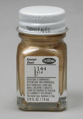 Testors 1144TT Gold Metallic Enamel Paint 1/4 Oz. Bottle
