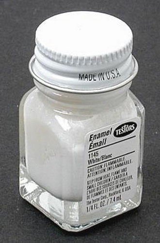 Testors 1145TT White Gloss Enamel Paint 1/4 Oz. Bottle