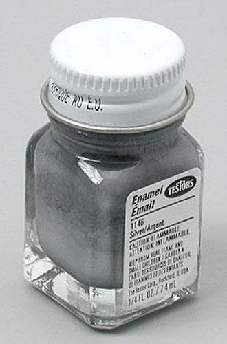 Testors 1146TT Metallic Silver Enamel Paint 1/4 Oz. Bottle