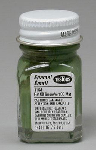 Testors 1164TT Flat Green Enamel Paint - 1/4 oz. Bottle
