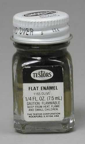 Testors 1165TT Flat Olive Drab Enamel Paint - 1/4 oz. Bottle
