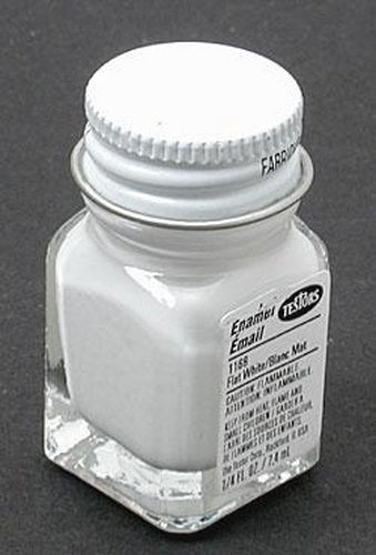 Testors 1168TT White Flat Enamel Paint - 1/4 oz. Bottle