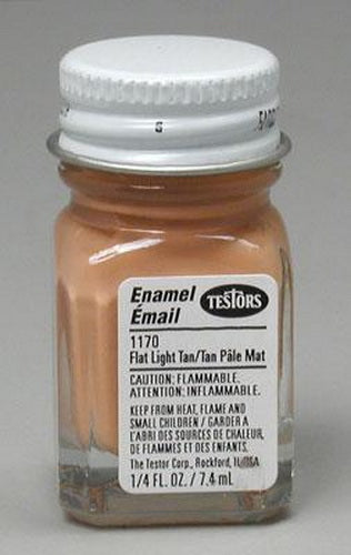 Testors 1170TT Light Tan Flat Enamel Paint - 1/4 oz. Bottle