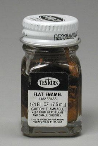 Testors 1182TT Brass Flat Enamel Paint 1/4 Oz. Bottle
