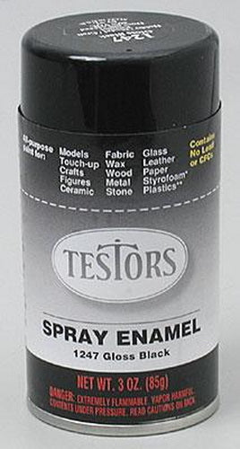 Testors 1247T Black Gloss Enamel 3 oz. Spray Paint Can