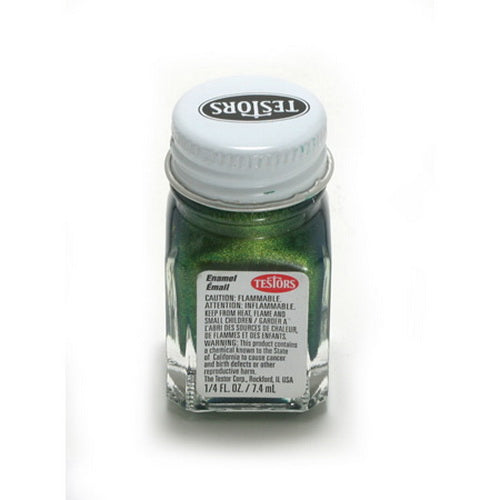 Testors 1530TT Green Metallic Flake Enamel Paint - 1/4 oz. Bottle