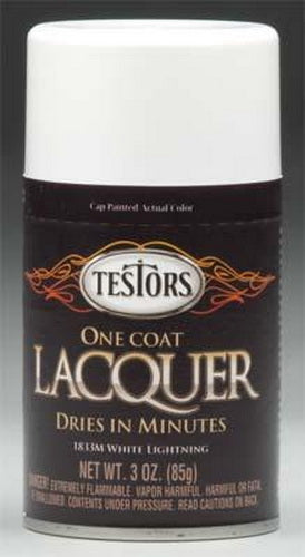 Testors 1833M White Lightning Mettalic One Coat Lacquer 3 oz. Spray Paint Can
