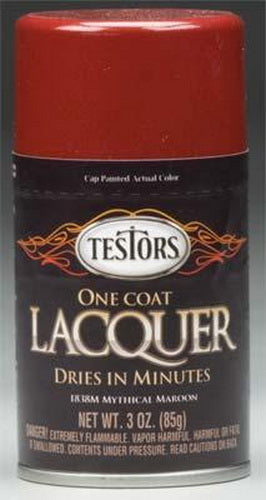Testors 1838M Mythical Maroon Gloss One Coat Lacquer 3 oz. Spray Paint Can