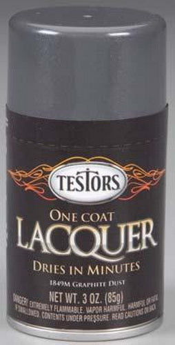 Testors 1849M Graphite Dust One Coat Lacquer 3 oz. Spray Paint Can