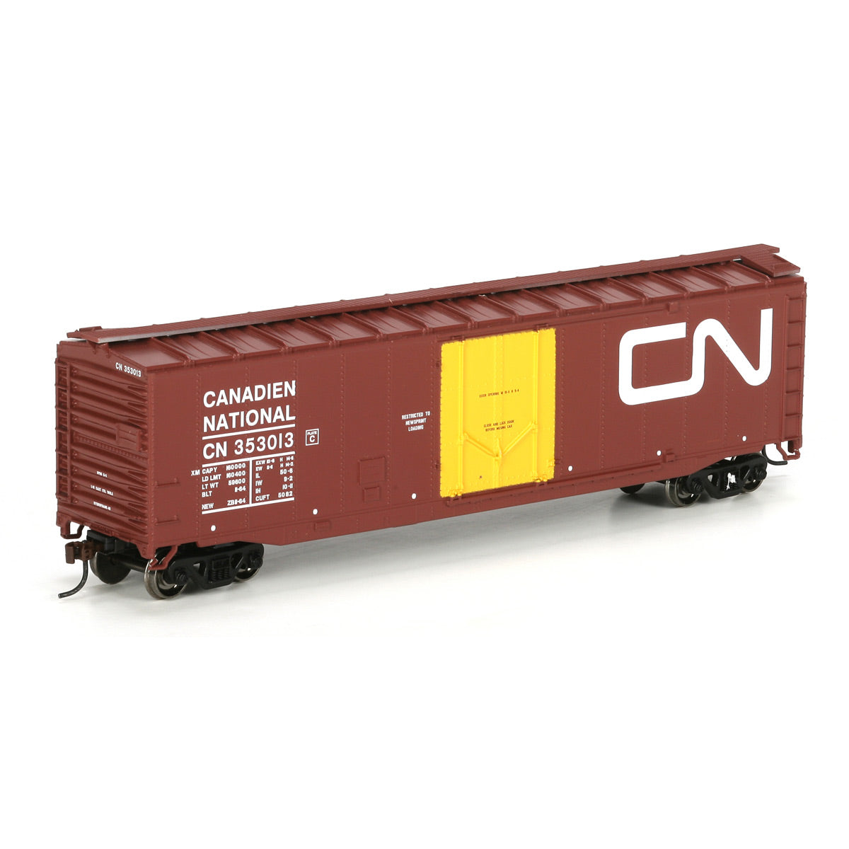 Athearn 71942 HO Scale CN 50' Smooth Side Plug Door Boxcar #353013