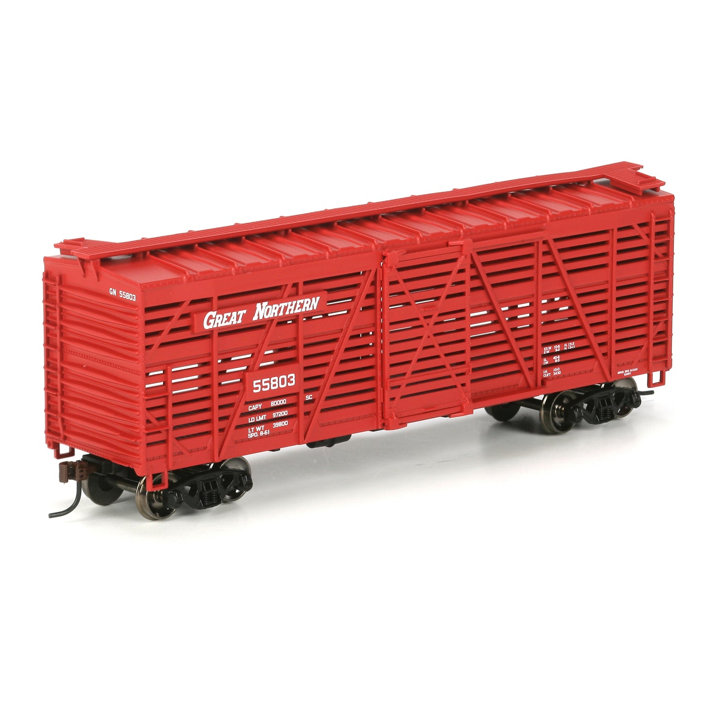 Athearn 75942 HO Great Northern Red RTR 40' Stock Car #55803