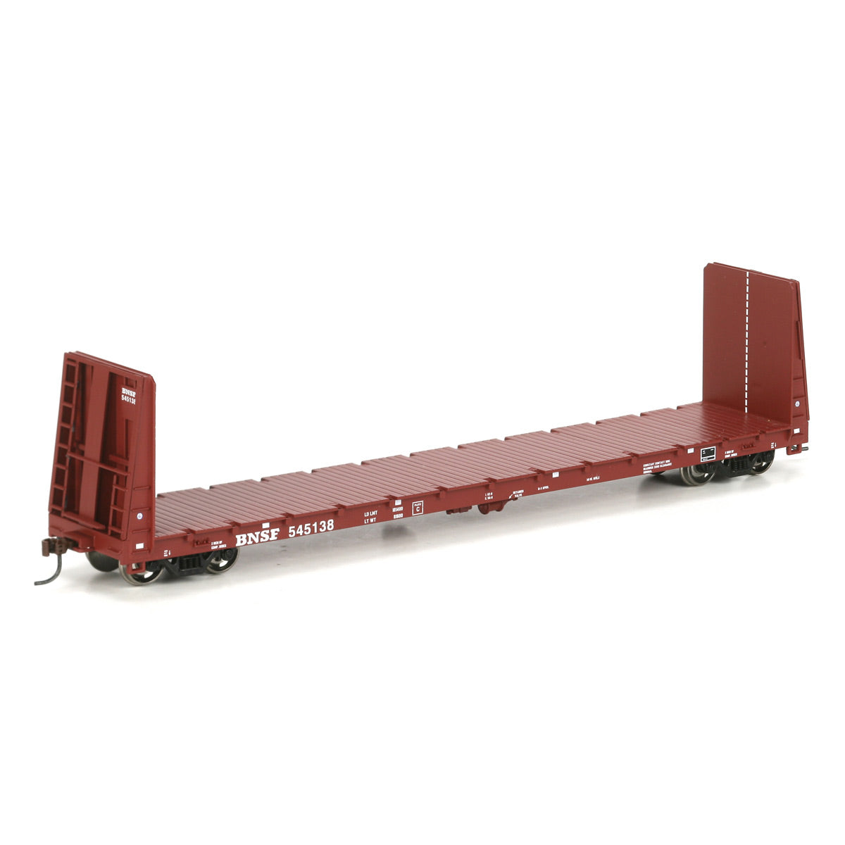 Athearn 88128 HO Scale BNSF 60' Bulkhead Flatcar #545138
