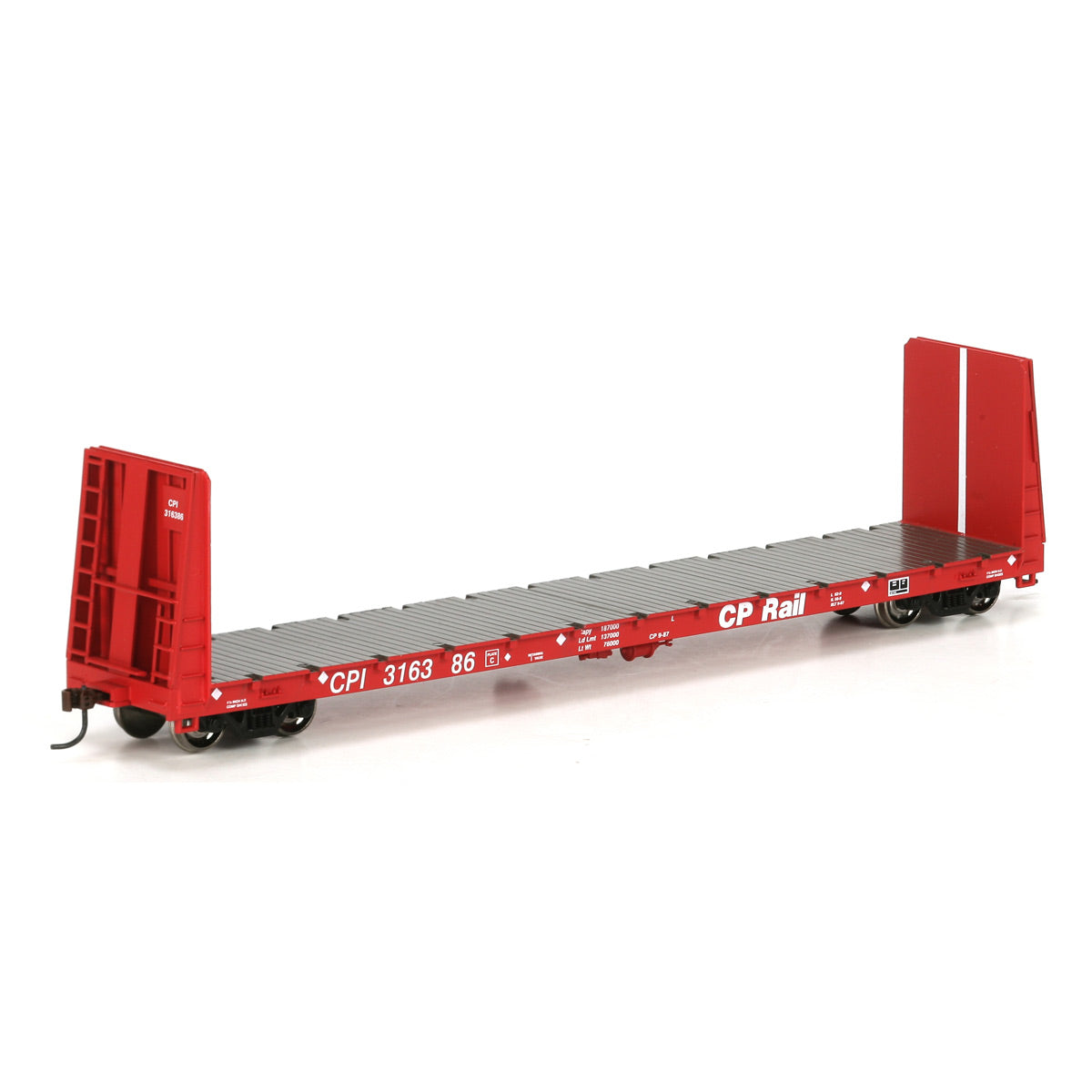 Athearn 88131 HO Scale CPR 60' Bulkhead Flatcar #316386