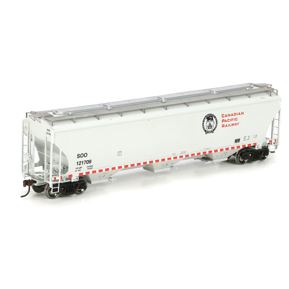 Athearn 89409 HO Canadian Pacific/SOO Line Trinity 3-Bay Covered Hopper #121709